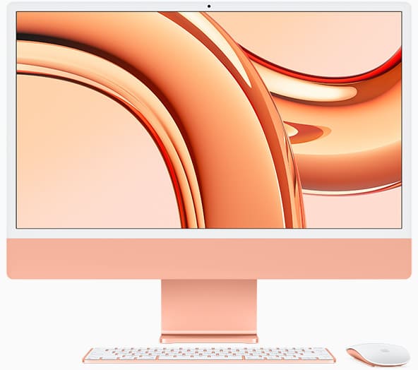 Моноблок Apple iMac 24" Retina 4,5K, M3 (8C CPU, 10C GPU, 2023), 8 ГБ, 256 ГБ SSD, оранжевый