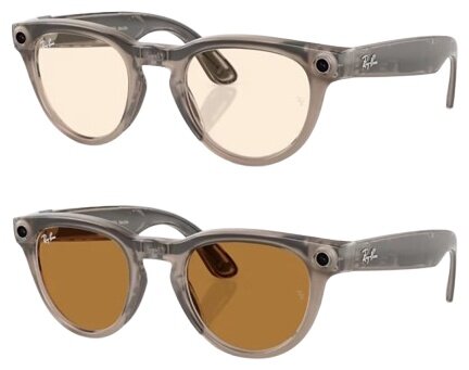 Умные очки RayBan Meta Headliner M, глянцевая оправа цветом теплый камень/фотохромные линзы шафраново-желтые