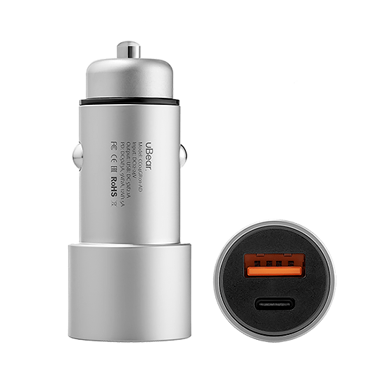 Автомобильное зарядное устройство uBear Ride USB-A + USB-C, PD, 20Вт